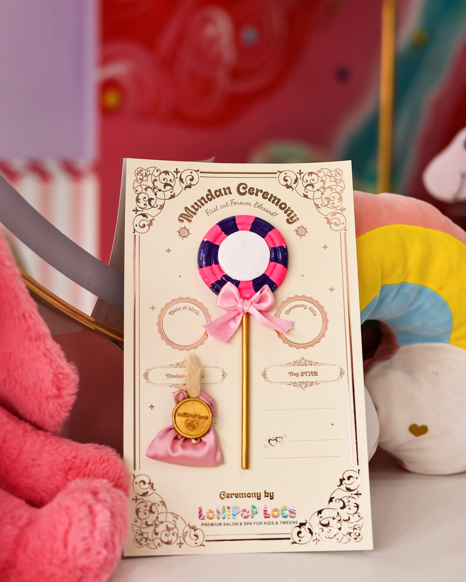 Happy child getting hair styled at Lollipop Locs